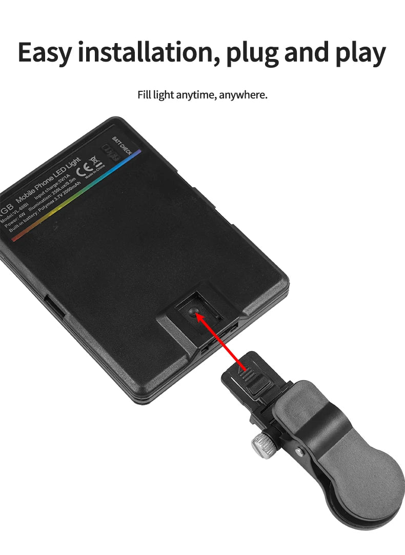 TokCast LED Pro – Foco LED RGB portátil para móvil, cámara y PC